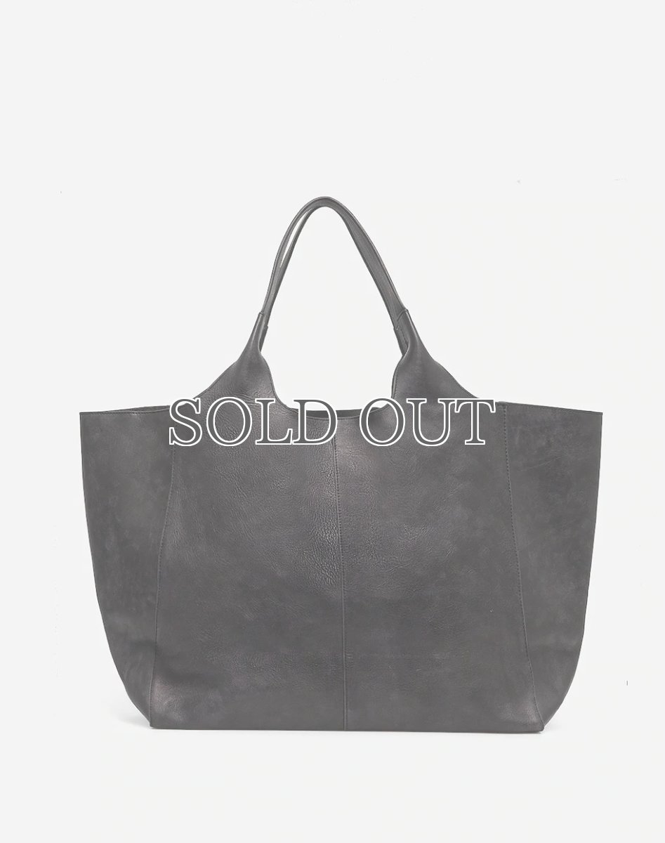 画像1: STAND STUDIO - Lily Leather Tote Bag 大判レザートートバッグ - Black (1)