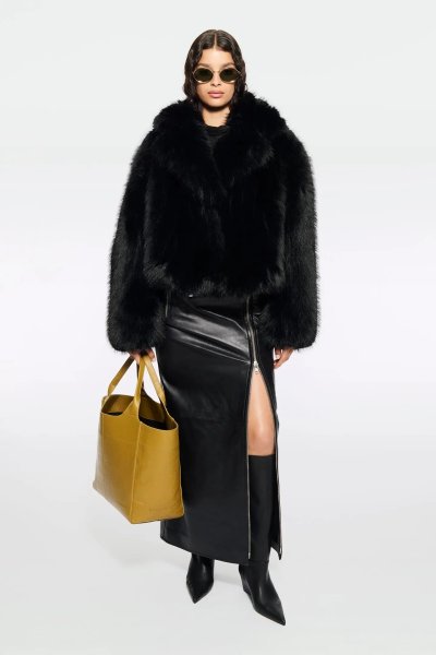 画像3: ［STAND STUDIO］Samara Faux Fox-Fur Jacket エコフォックスファージャケット - Black (3)