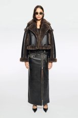 画像3: STAND STUDIO - Kristy Faux Shearling Jacket クロップドフェイクシアリングジャケット - Black/Dark Brown (3)