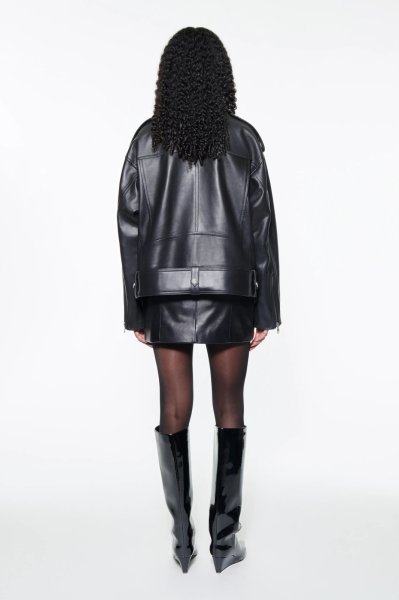 画像5: 【Pre-Order】［STAND STUDIO］ Isobelle Biker Leather Jacket バイカーレザージャケット - Black (5)