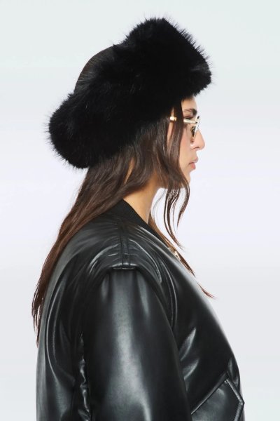 画像3: ［STAND STUDIO］Zephyra Headband エコファーヘッドバンド - Black (3)