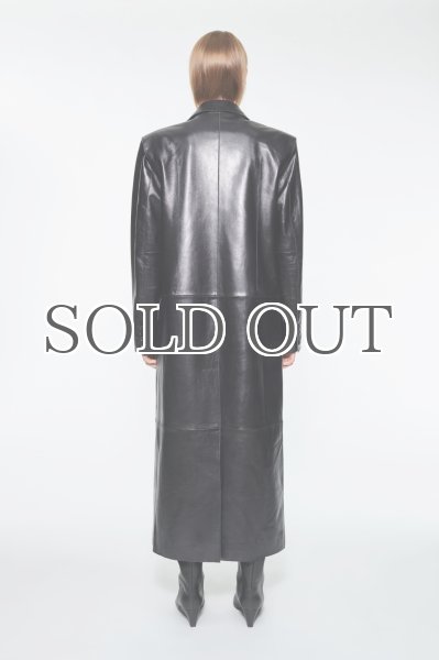 画像5: ［STAND STUDIO］Selene Leather Coat ラムレザーロングコート - Black (5)