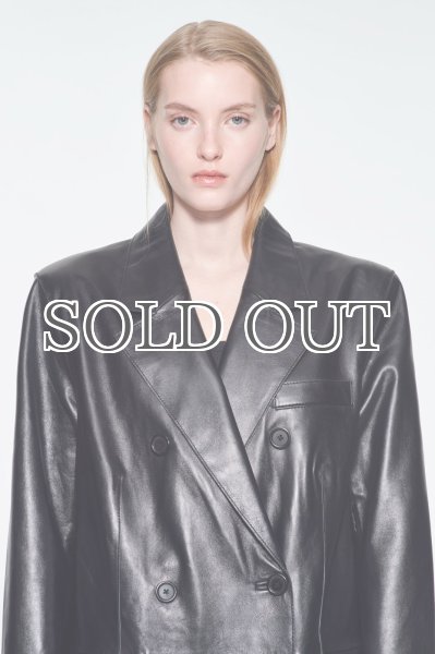 画像6: ［STAND STUDIO］Selene Leather Coat ラムレザーロングコート - Black (6)