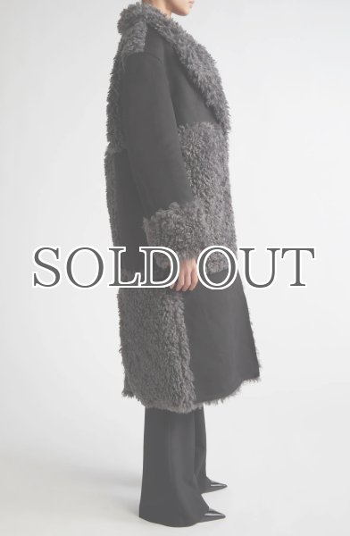 画像5: 【50%OFF】［STAND STUDIO］Becky Coat  フェイシアリングコート - Black/Grey (5)