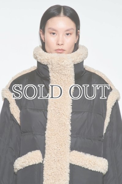 画像7: STAND STUDIO - Dorothy Coat  ボアトリムダウンコート- Black/Natural (7)