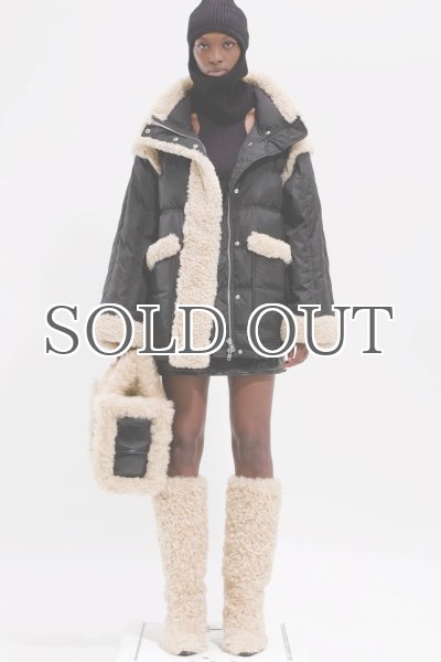 画像9: STAND STUDIO - Dorothy Coat  ボアトリムダウンコート- Black/Natural (9)