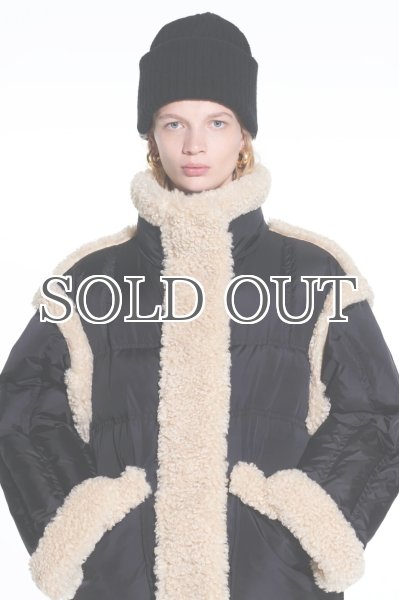 画像3: STAND STUDIO - Dorothy Coat  ボアトリムダウンコート- Black/Natural (3)