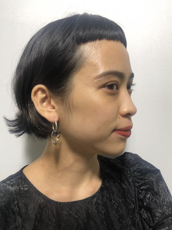 【JUSTINE CLENQUET】MADISON EARRING /ハートチャーム付きシングルミニフープピアス［SILVER］