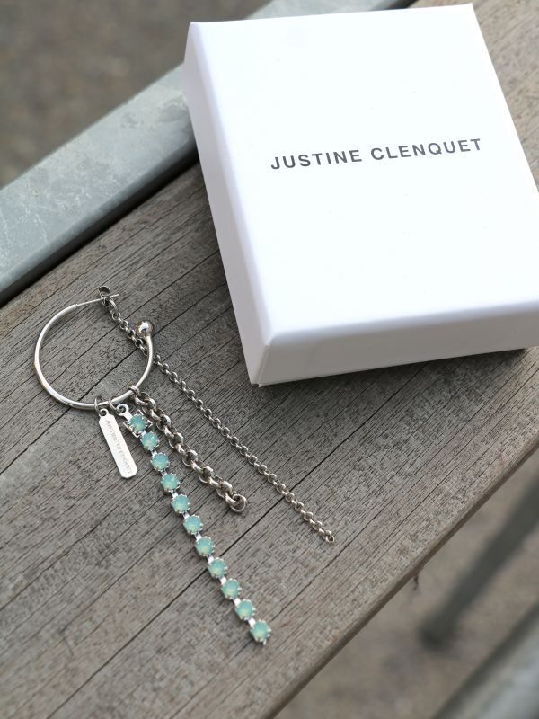 【JUSTINE CLENQUET】LIV EARRING／フープ x チェーン シングルピアス［SILVER］