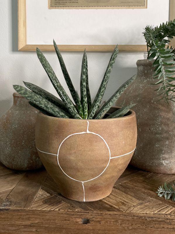 多肉サボテン向け 別注 Coast K-pot Waves 底穴あり 植木鉢 植木鉢穴メッシュパッド1個付き 波と海岸テクスチャ 迷彩 迷彩鉢 陶器鉢  誠実 Waves