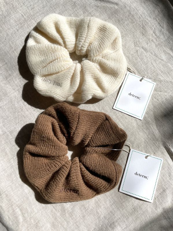 ☆40%OFF☆【determ;】KNIT SCRUNCHIE／ニットシュシュ [ Milk , Nuts