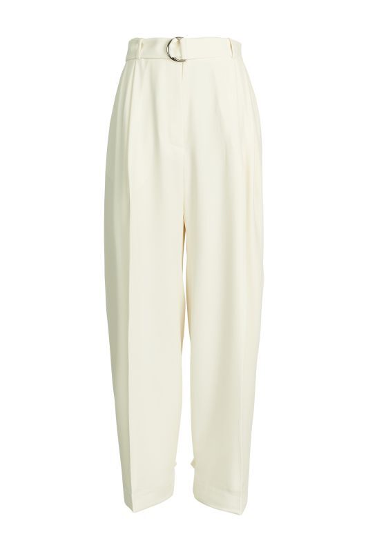 【BLOSSOM H COMPANY】HEM BELTED E.B PANTS／裾ベルト付きタックパンツ [IVORY]