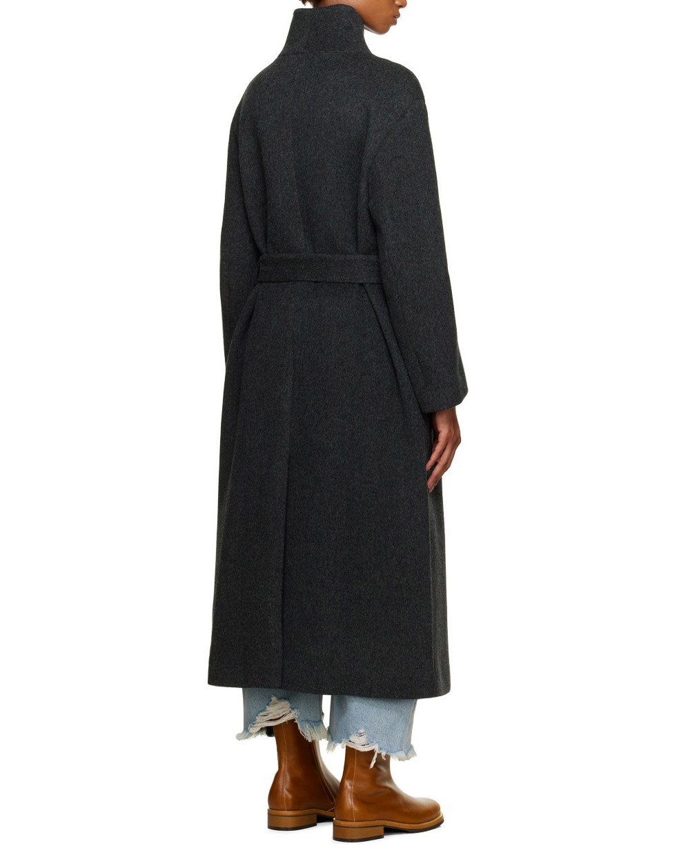 BLOSSOM H COMPANY】MAISON LONG COAT／スカーフ付きスタンドカラー 