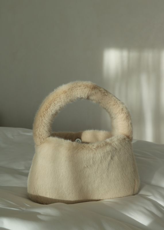 【BLOSSOM H COMPANY】REX MINI BAG／エコファーハンドバッグ [BEIGE]