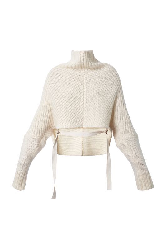 【BLOSSOM H COMPANY】BLUSH STRAP KNIT PULLOVER／モヘアニットトップ [IVORY]