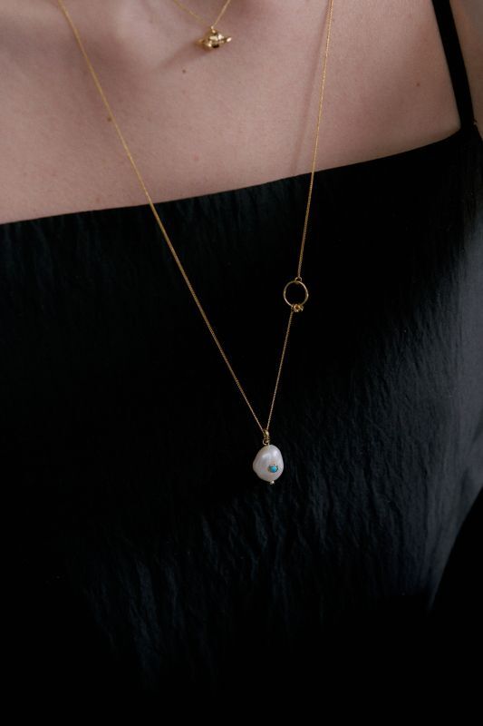 【S_S.IL】Pearl Stone Necklace ／2way パールストーンネックレス [Gold]