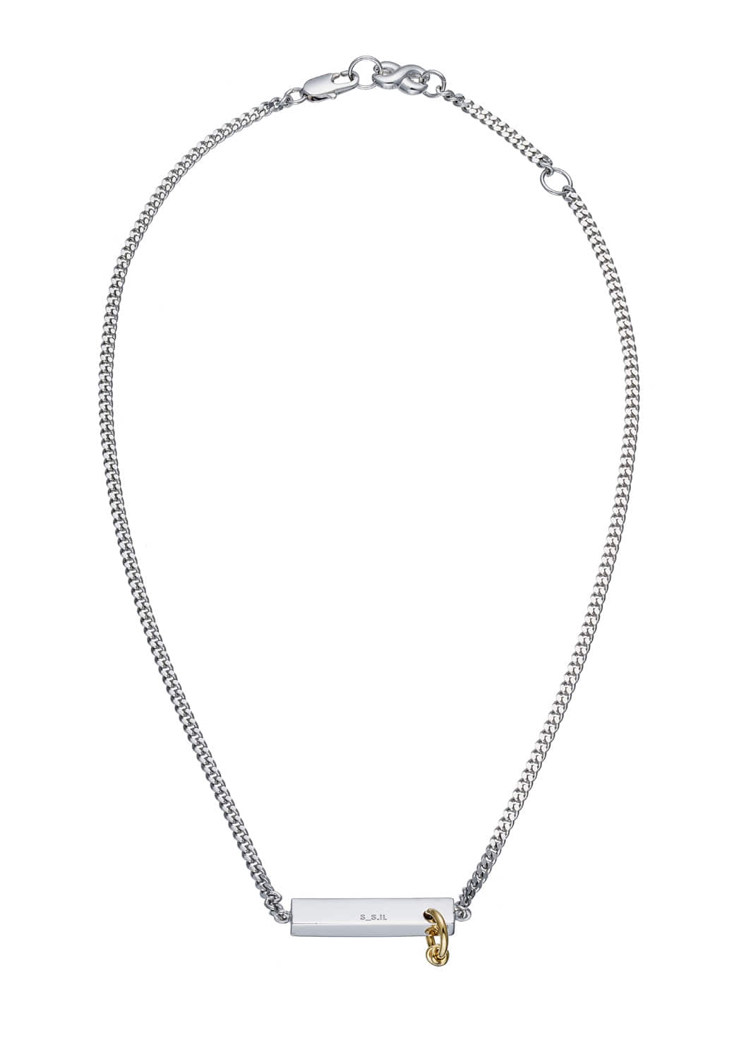 【S_S.IL】Everyday Hinged Bar Pendant Necklace／ヒンジバーペンダントネックレス [Silver/Gold]