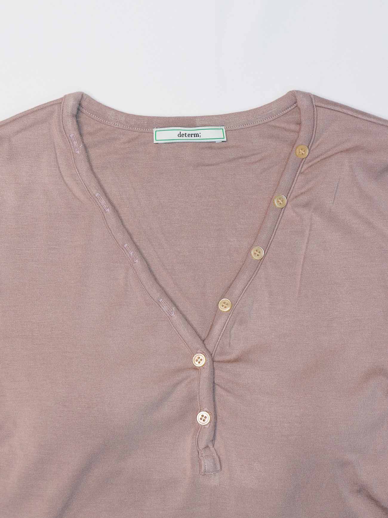 determ;】COLLAGEN BUTTON UP BODYSUIT with CUPS [LATTE]
