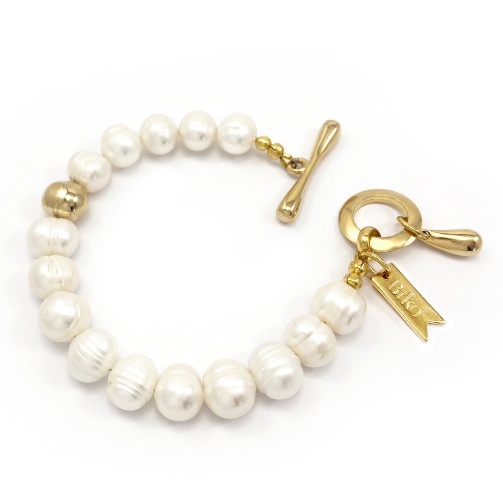 ☆50%OFF☆【BIKO】PALOMA PEARL BRACELET / 天然淡水パール ブレスレット［GOLD］ - BZAR
