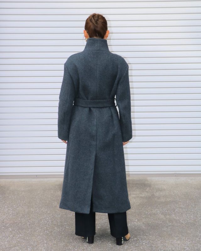 BLOSSOM H COMPANY】MAISON LONG COAT／スカーフ付きスタンドカラー 