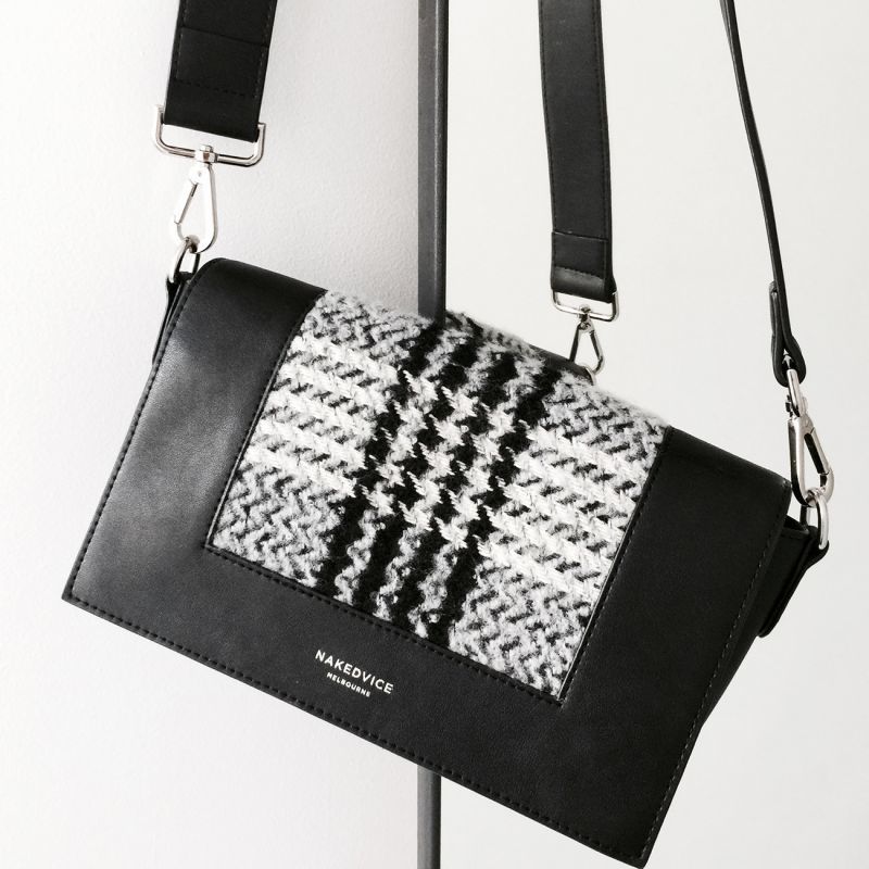 ★SALE★【NAKEDVICE】THE FRANKLIN CHECK /レザーショルダーバッグ［BLACK］